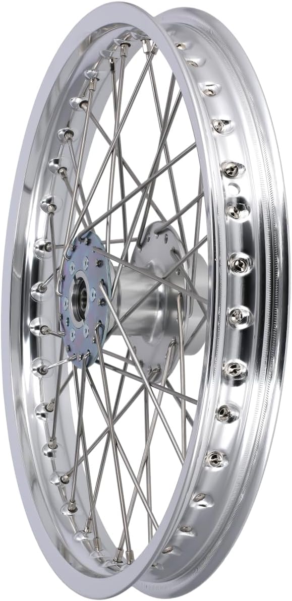Speichenrad 1,6 x 16" für ZT Telegabel, Nabe farblos eloxiert, Alufelge pol