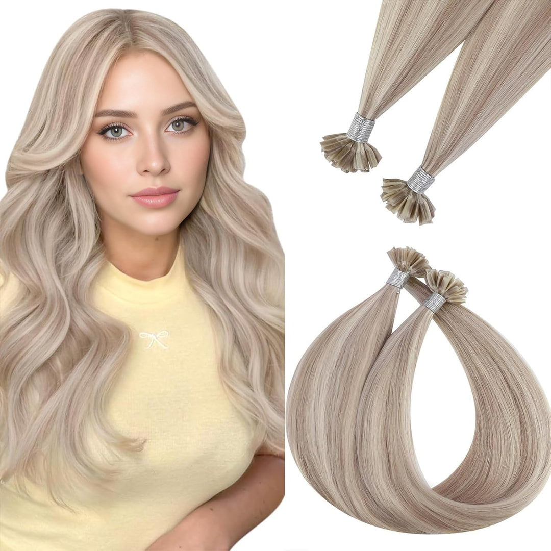 Easyouth Bonding Extensions Echthaar Blond Utip Extensions Echthaar Blond Bondings Echhtaar Extensio