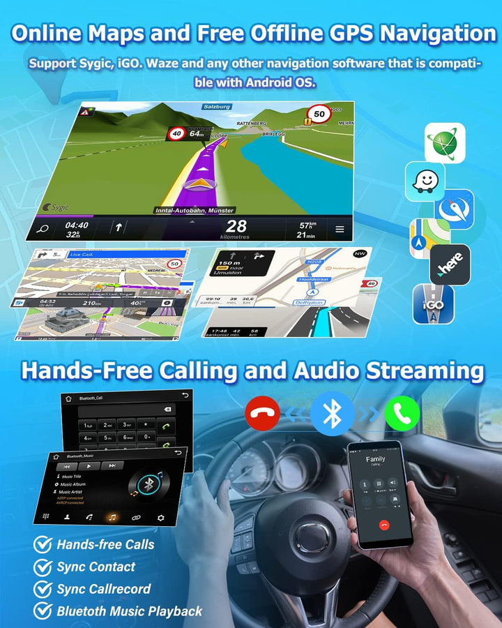 Hikity Android 13 Autoradio für FIAT 500 (2007-2015) mit Navi 7 Zoll Autoradio Bluetooth mit Bildsch