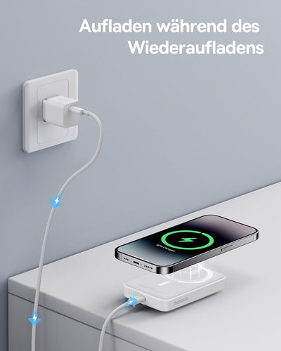 Baseus Magsafe Powerbank 10000mAh, Kabellose Magnetische Powerbank, Externer Akku für iPhone 15/14/1