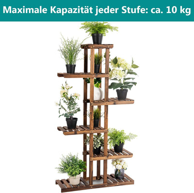 COSTWAY Pflanzenregal Blumenregal, Blumenständer Garten, Blumentreppe Holz, Pflanzentreppe mehrstöck