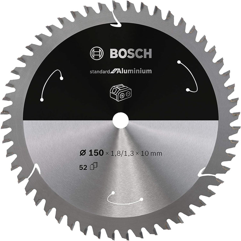 Bosch Accessories 1x Kreissägeblatt Standard for Aluminium (Aluminium, Sägeblatt Ø 150 x 10 x 1,8 mm