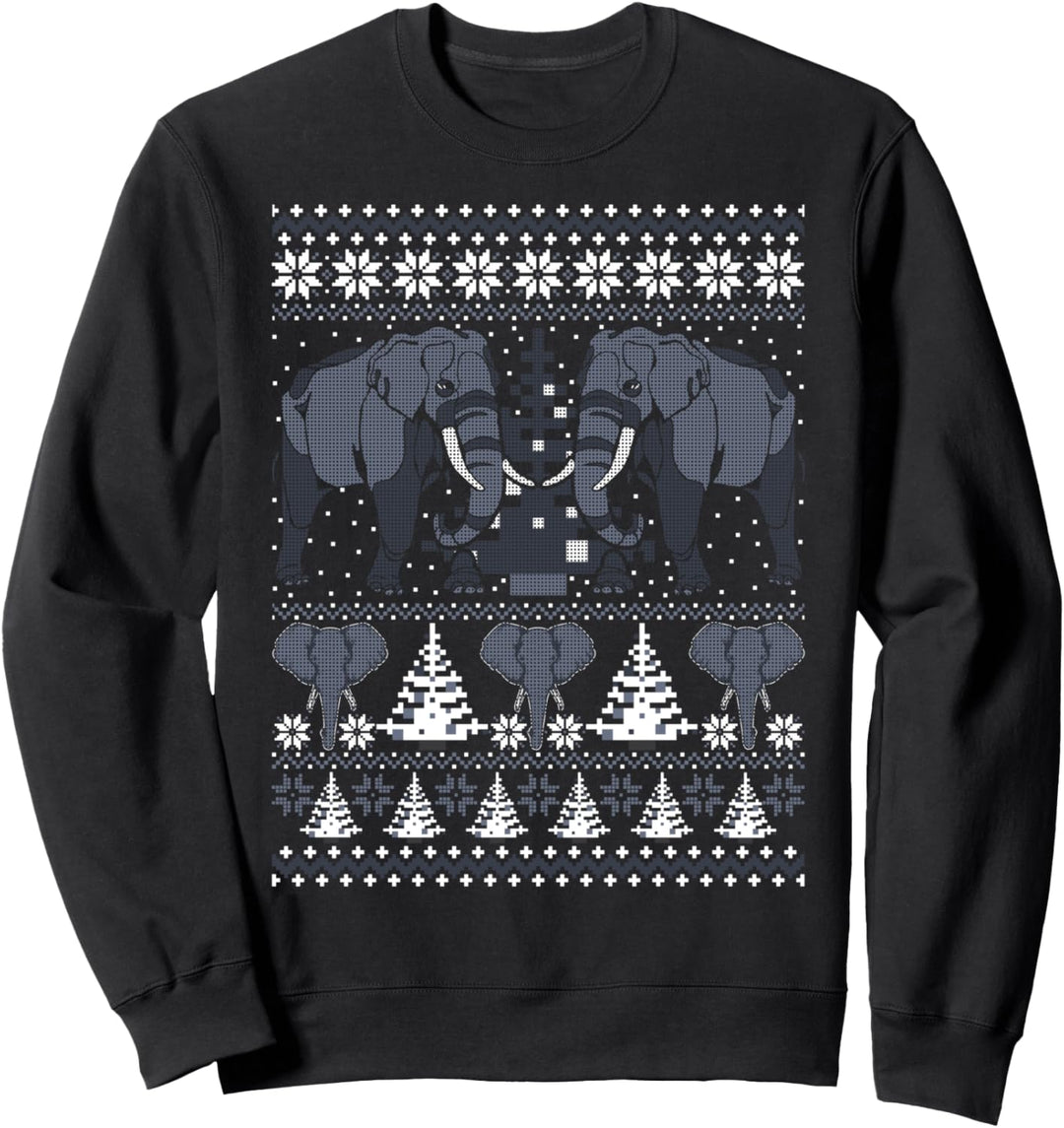Elephant Ugly Christmas Happy Holidays Zoo Animal Xmas Gift Sweatshirt