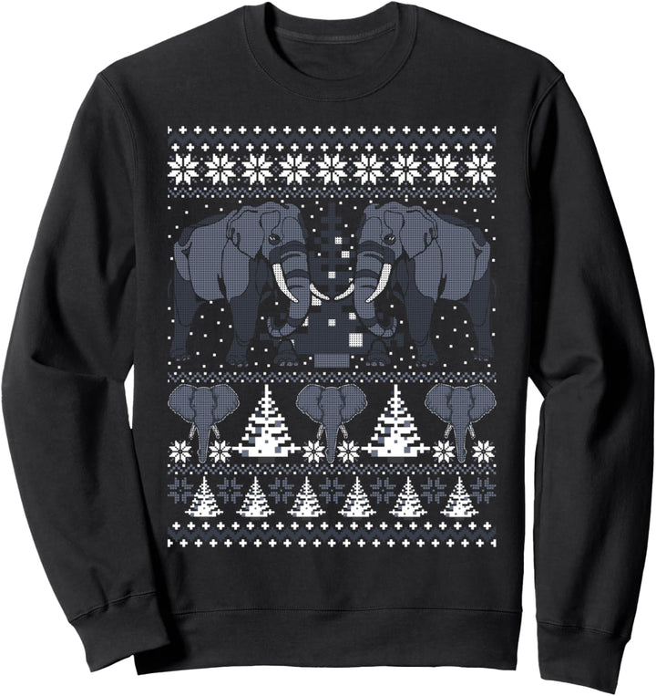Elephant Ugly Christmas Happy Holidays Zoo Animal Xmas Gift Sweatshirt