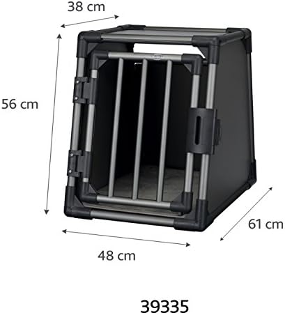 TRIXIE Hunde-Transportbox, Aluminium, S: 48 x 56 x 61 cm, grafit, inklusive rutschfester Liegematte,