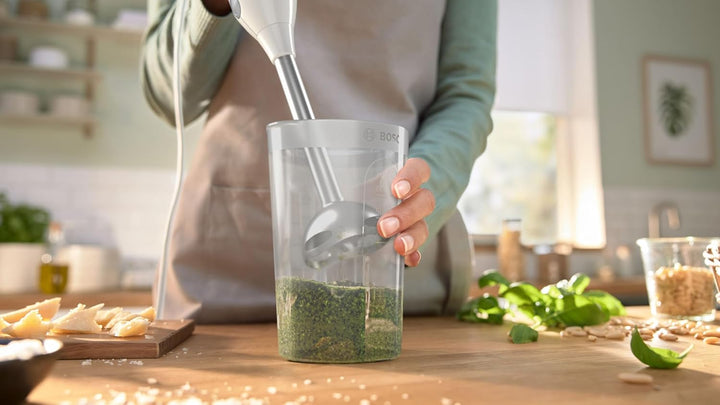 Bosch Hausgeräte Stabmixer ErgoMixx MSM66110, Edelstahl-Mixfuss, Mix- und Messbecher, 2 Geschwindigk