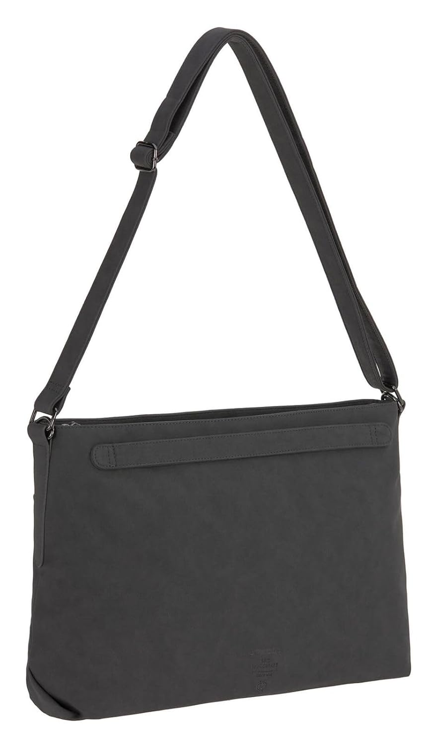 LÄSSIG Baby Wickeltasche Umhängetasche mit Zubehör veganes Leder/Tender Shoulder Bag anthracite, Ant