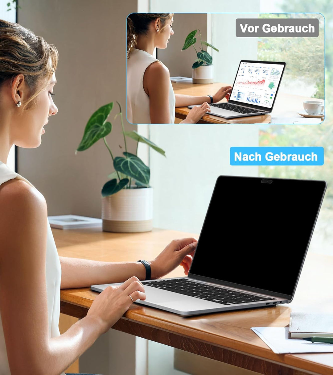 STARY 360° Blickschutzfolie für MacBook Pro 13 zoll (2016-2022) & MacBook Air 13 zoll (2018-2021),Se