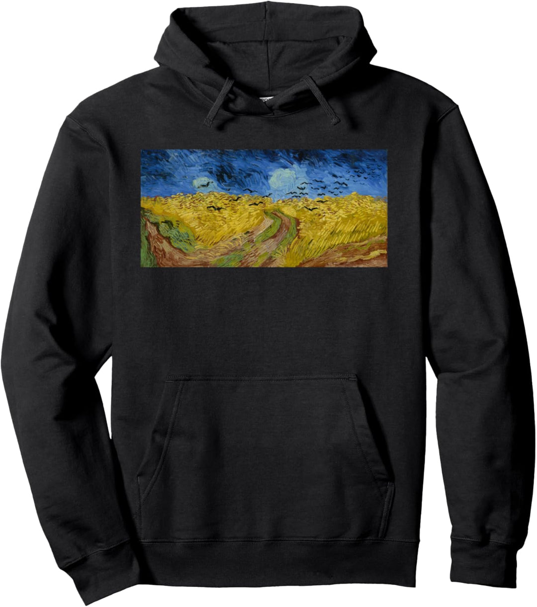 Vincent van Gogh Weizenfeld mit Krähen | Berühmtes Gemälde Pullover Hoodie