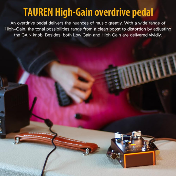 JOYO Overdrive Distortion Pedal R Series High Gain OD Clean Boost to Dist für E-Gitarren-Effekt (Tau