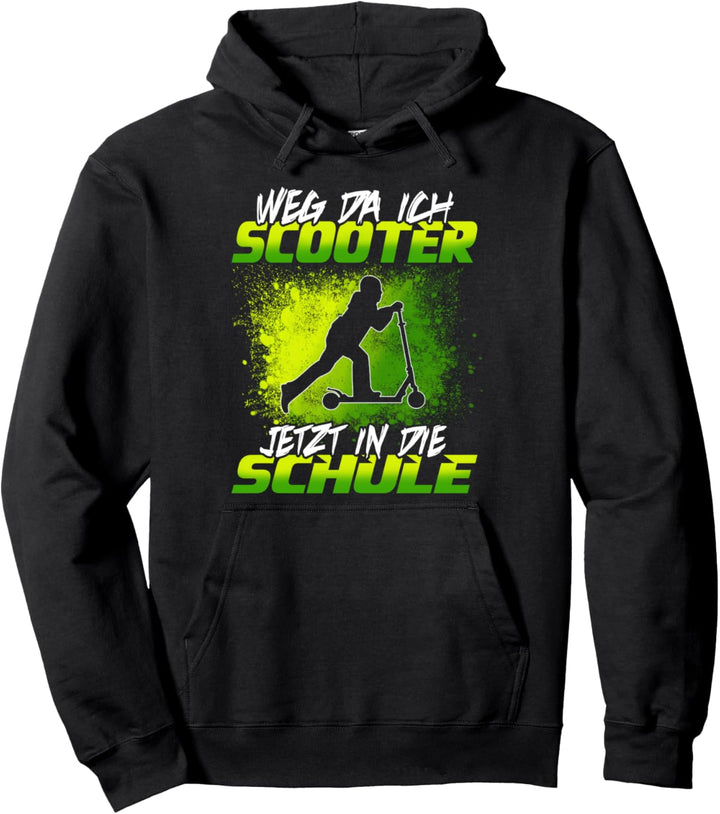 Scooter Roller Schulkind Weg da Tretroller Jungen Pullover Hoodie