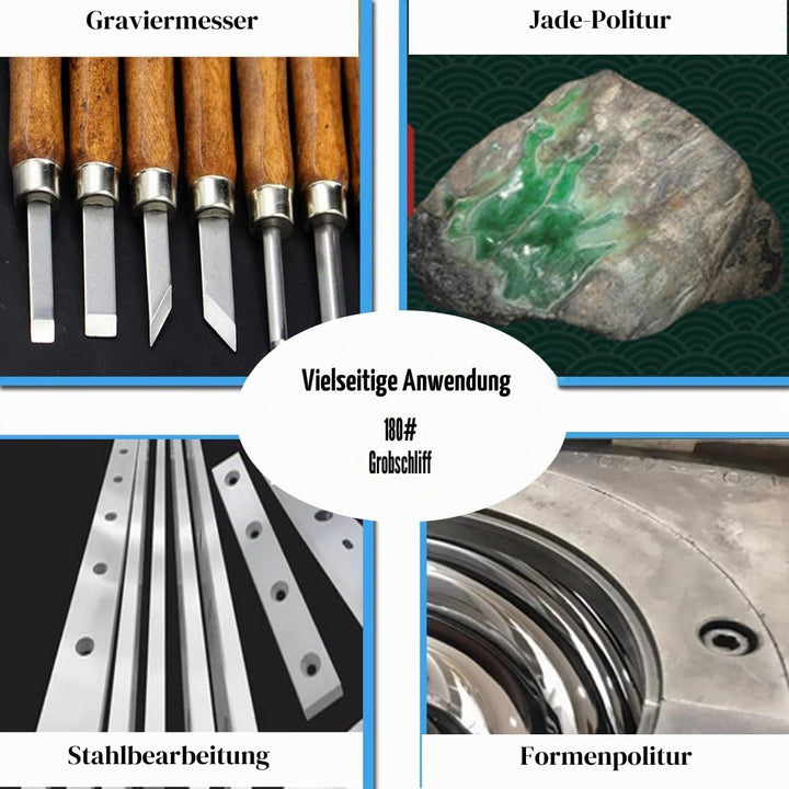 180# Wetzstein-Set, 6 Stück Grüner Kohlenstoff-Ölstein Grobschärfstein-Set zum Schärfen von Meissel,