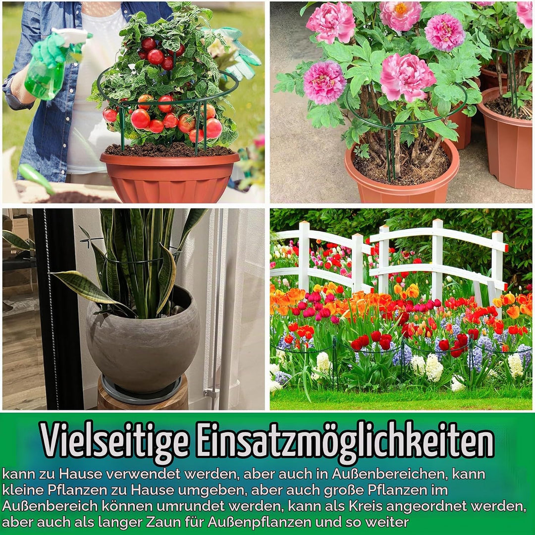 5 Stück Pflanzenstützen Halbrund Pflanzenstütze Ringkäfige,60x25cm Pflanzenringe Rund,Pflanzenhalter