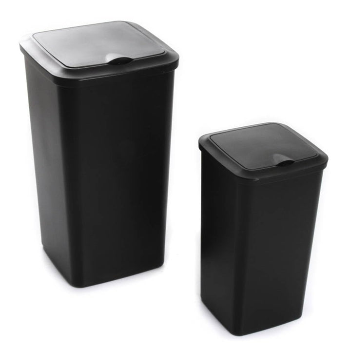 BirnePower Mülleimer Müllbehälter 24L Abfalleimer Biomülleimer mit Deckel Schwarz Papierkorb Abfallb