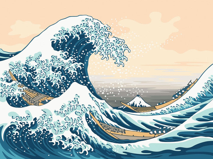 Ravensburger CreArt 23690 - Grosse Welle (Hokusai) - Malen nach Zahlen Erwachsene, DIY Malset mit Pi