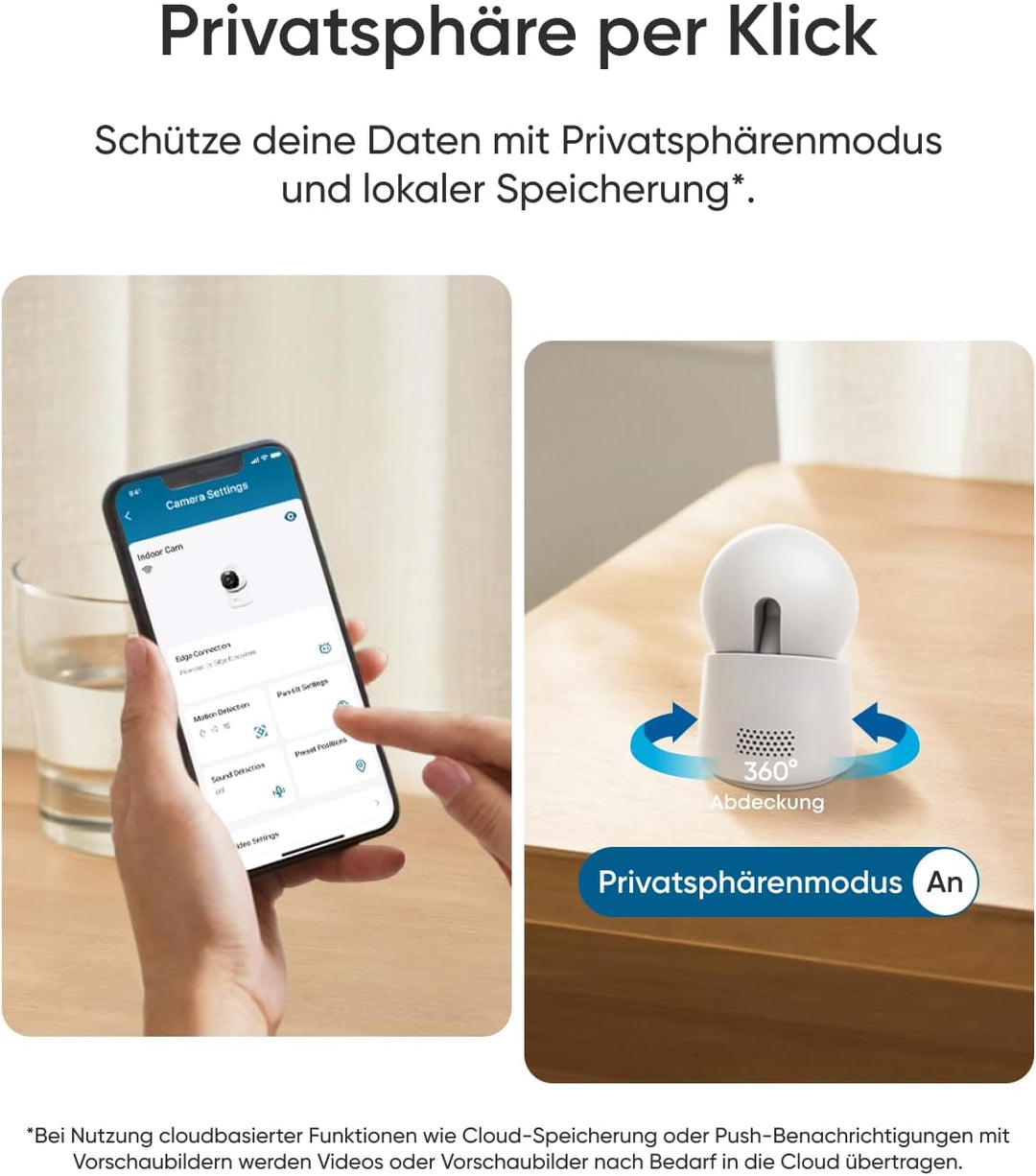 eufy Innenkamera E30, Neue Generation, 4K UHD-Überwachungskamera innen, Haustier-/Babykamera mit Pho