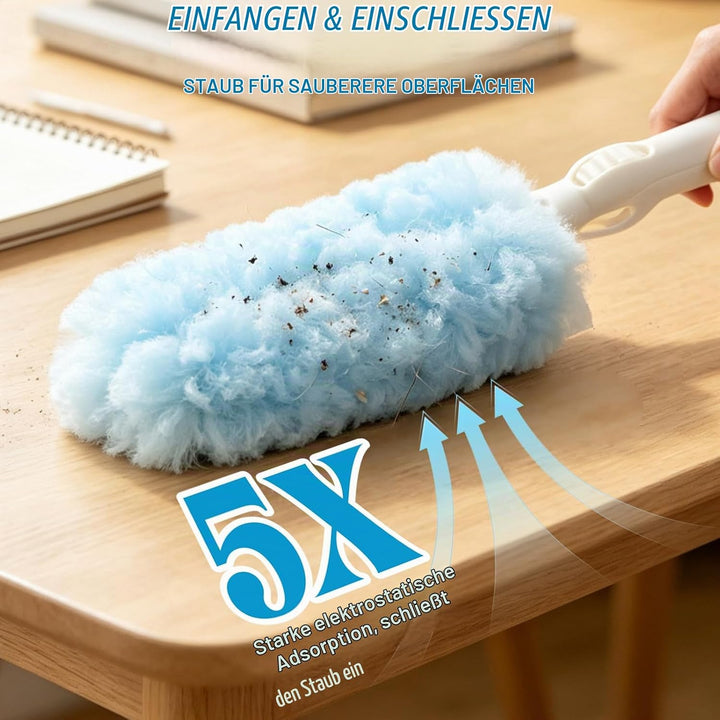 Blau Staubwedel Teleskop 2.1m, 360° Mikrofaser Staubwischer Set