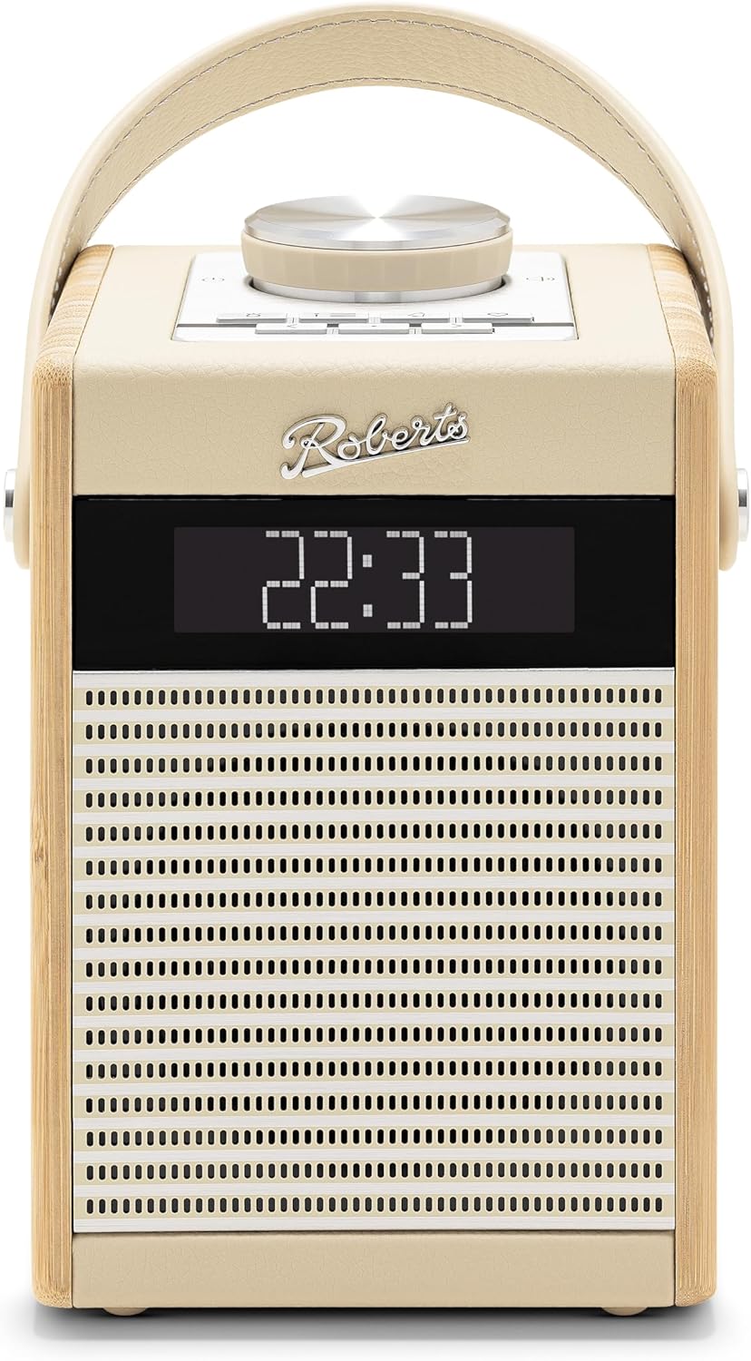 Rambler Midi Retro-Radiowecker, tragbar, Dab+/FM/Bluetooth, cremefarben