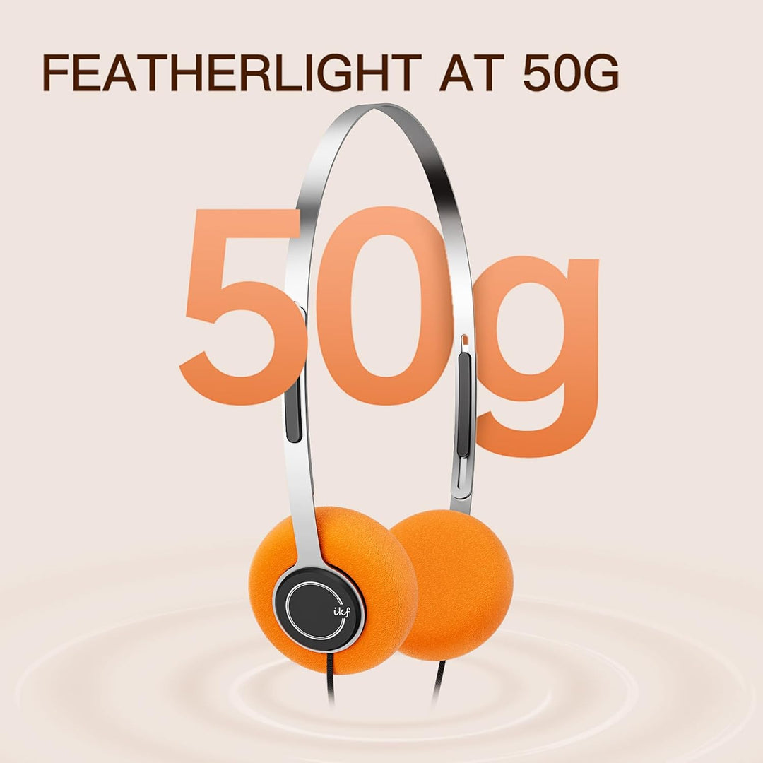 iKF Y3 On Ear Kopfhörer mit Kabel, Retro bügelkopfhörer, Mini Stereo-Kopfhörer, 80er-90er-Jahre, 3.5