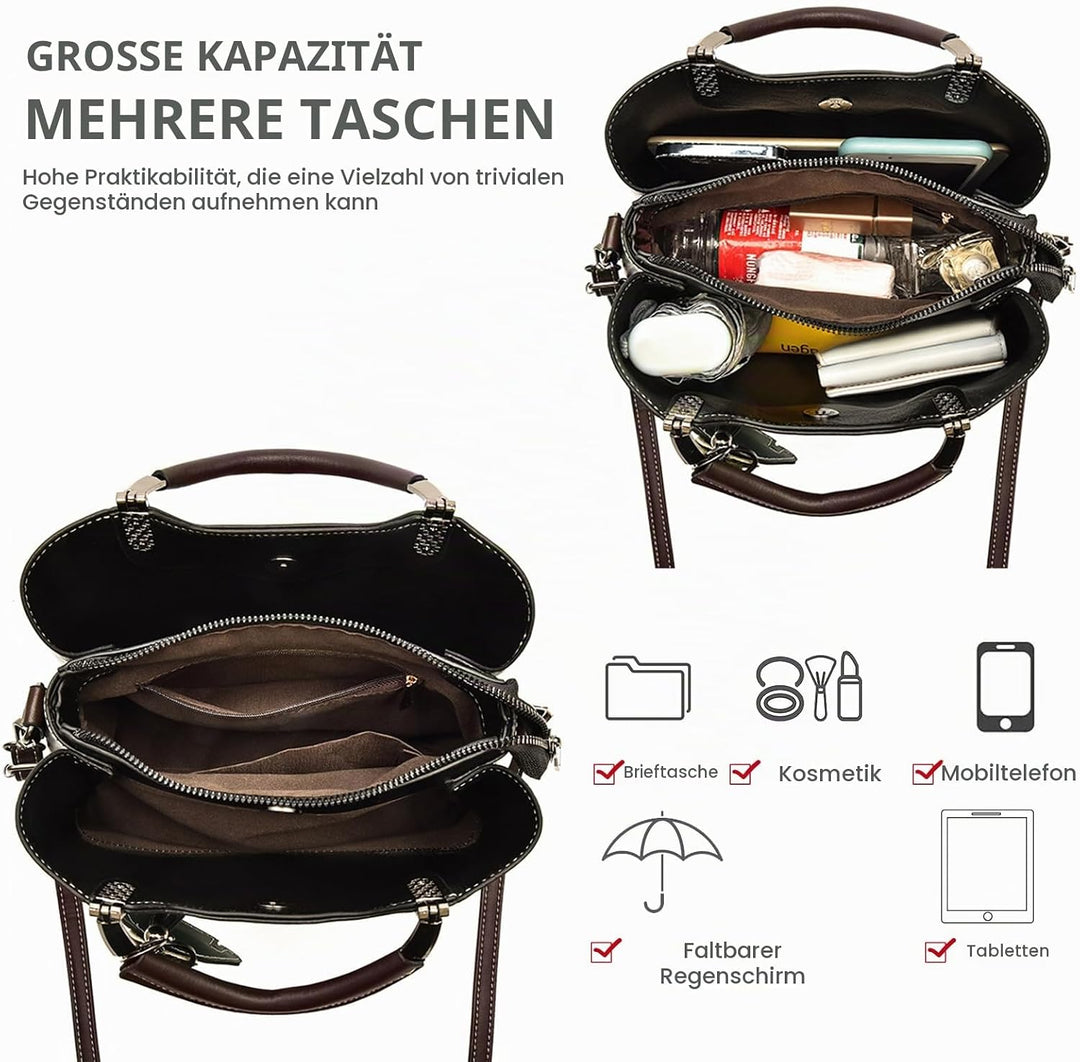 NICOLE &amp; DORIS Handtasche Damen Klein Umhängetasche Crossbody PU Leder Henkeltasche Schultertasche V