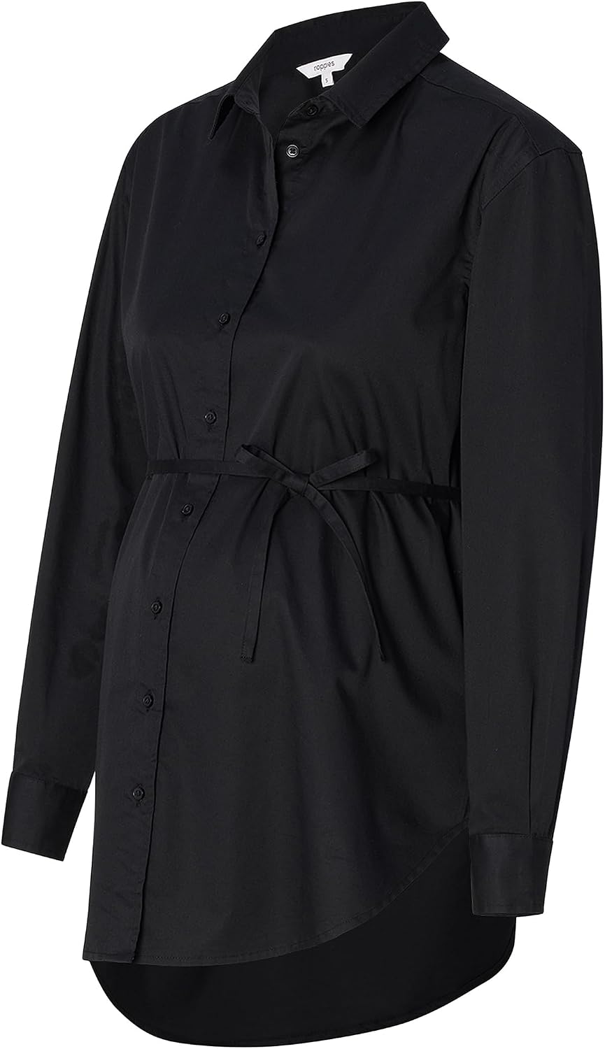 Noppies Damen Arles Nursing Blouse Ls Bluse L Black - P090, L Black - P090
