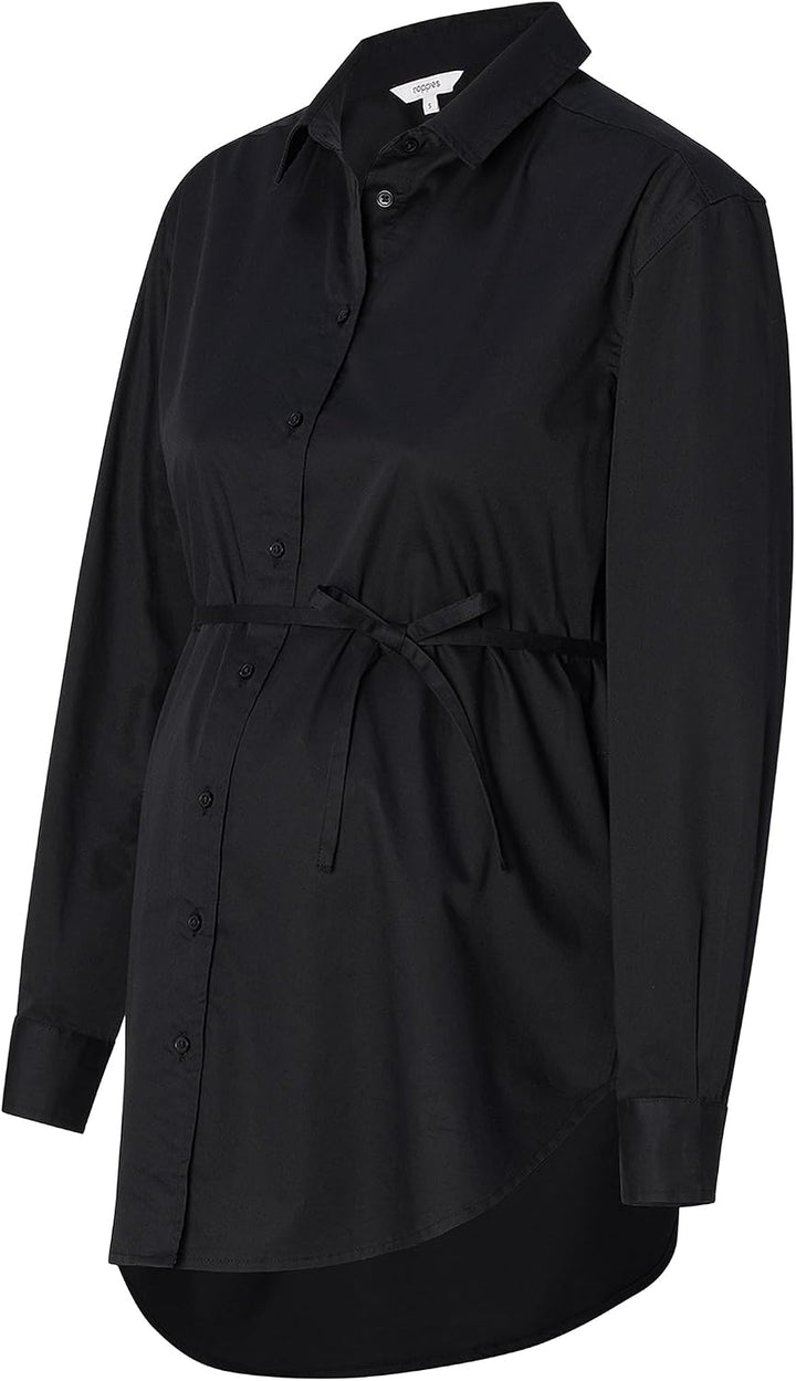 Noppies Damen Arles Nursing Blouse Ls Bluse L Black - P090, L Black - P090