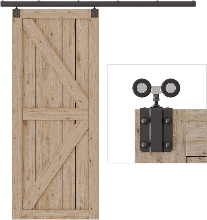 TSMST 6.6FT/200CM Kastenschiene Schiebetürsystem Komplett-Set Aluminiumlegierung Wandhalterung,Schie