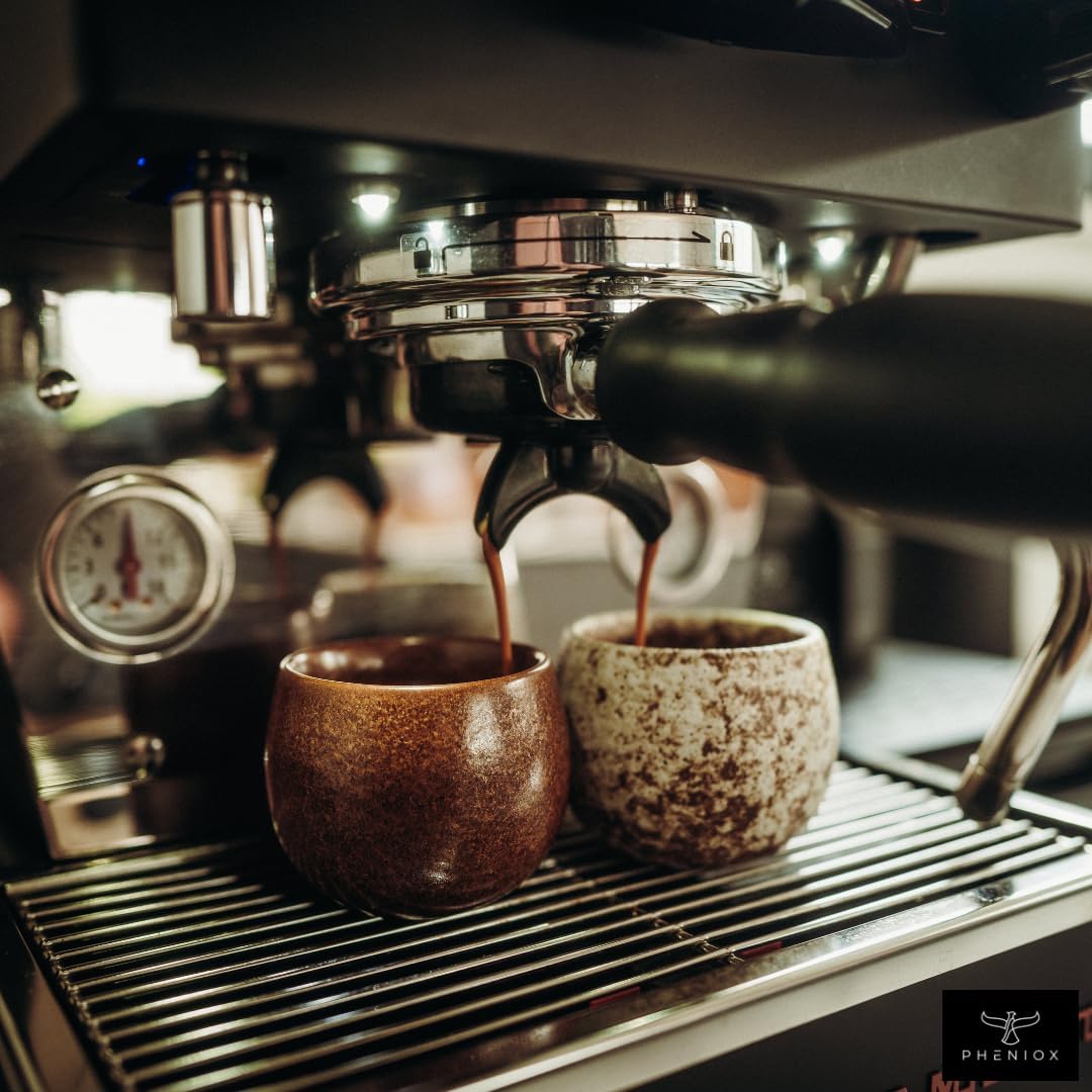 Pheniox Espressotassen Set Timeout Mini | 5 x 50 ml - hochwertige Tassen aus Steingut | Espresso Tas