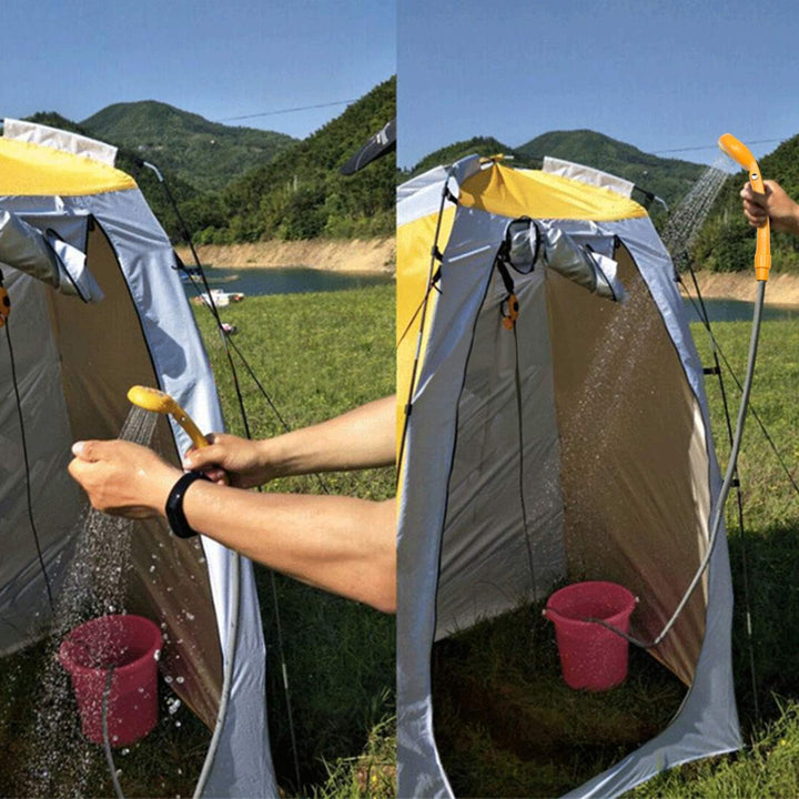 Froadp 12V Campingdusche mit Tauchpumpe, Tragbare Gartendusche inkl. 2m Schlauch und 5m Stromkabel,
