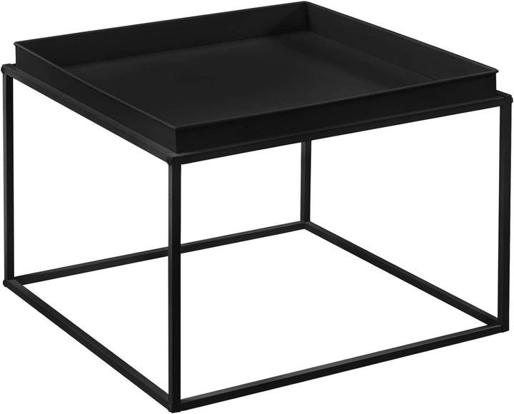 [en.casa] 2er Set Tabletttisch Schwarz mit Abnehmbaren Servierplatten Beistelltisch Set Serviertisch