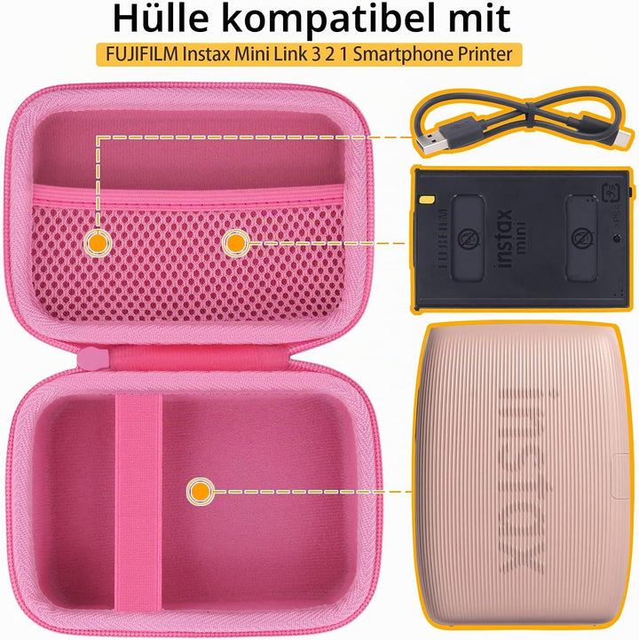 co2CREA Harte reiseschutzhülle Etui Tasche für Fujifilm Instax Mini Link/instax Mini Link 2 /Mini Li