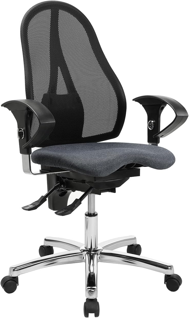 TOPSTAR Sitness 15 ergonomischer Bürostuhl mit bewegter Sitzfläche Schreibtischstuhl mit Armlehnen a