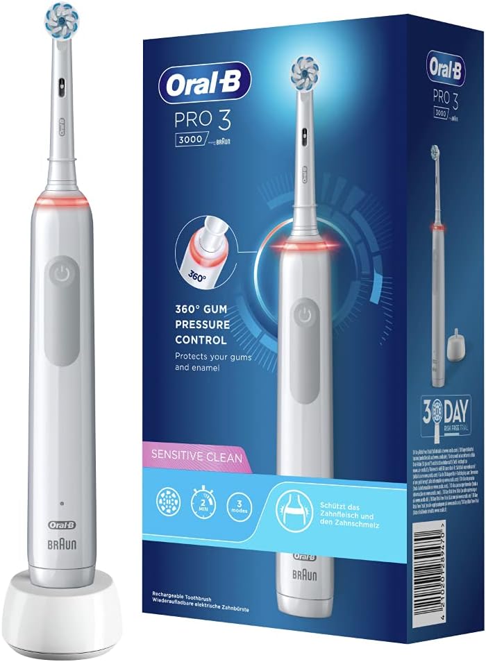 Oral-B PRO 3 3000 Sensitive Clean Elektrische Zahnbürste/Electric Toothbrush, mit 3 Putzmodi inkl. S