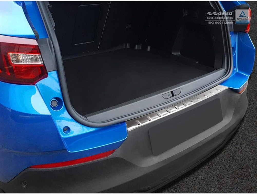 Edelstahl Heckstossstangenschutz kompatibel mit Opel Grandland X 2017-2021 'Ribs'