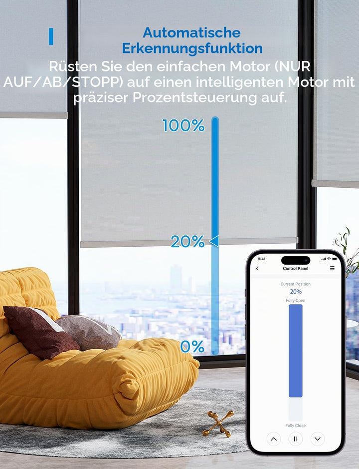 Meross Alexa Rolladen Zeitschaltuhr, meross WLAN Rolladenschalter, Smart LED Jalousien Schalter benö