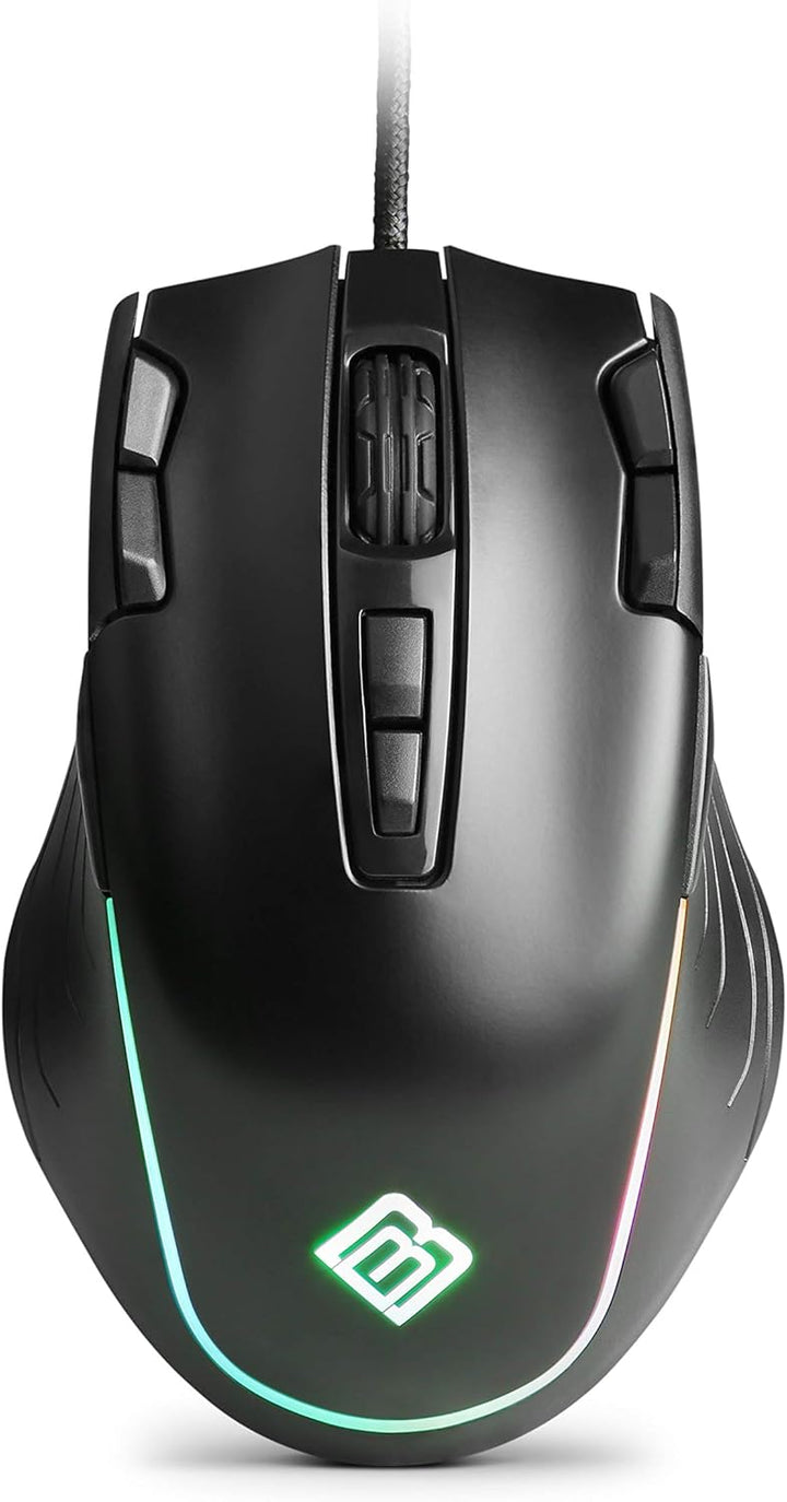 Nightmare - Gaming-Maus für Links- und Rechtshänder mit programmierbarer RGB-Beleuchtung, 11 Tasten