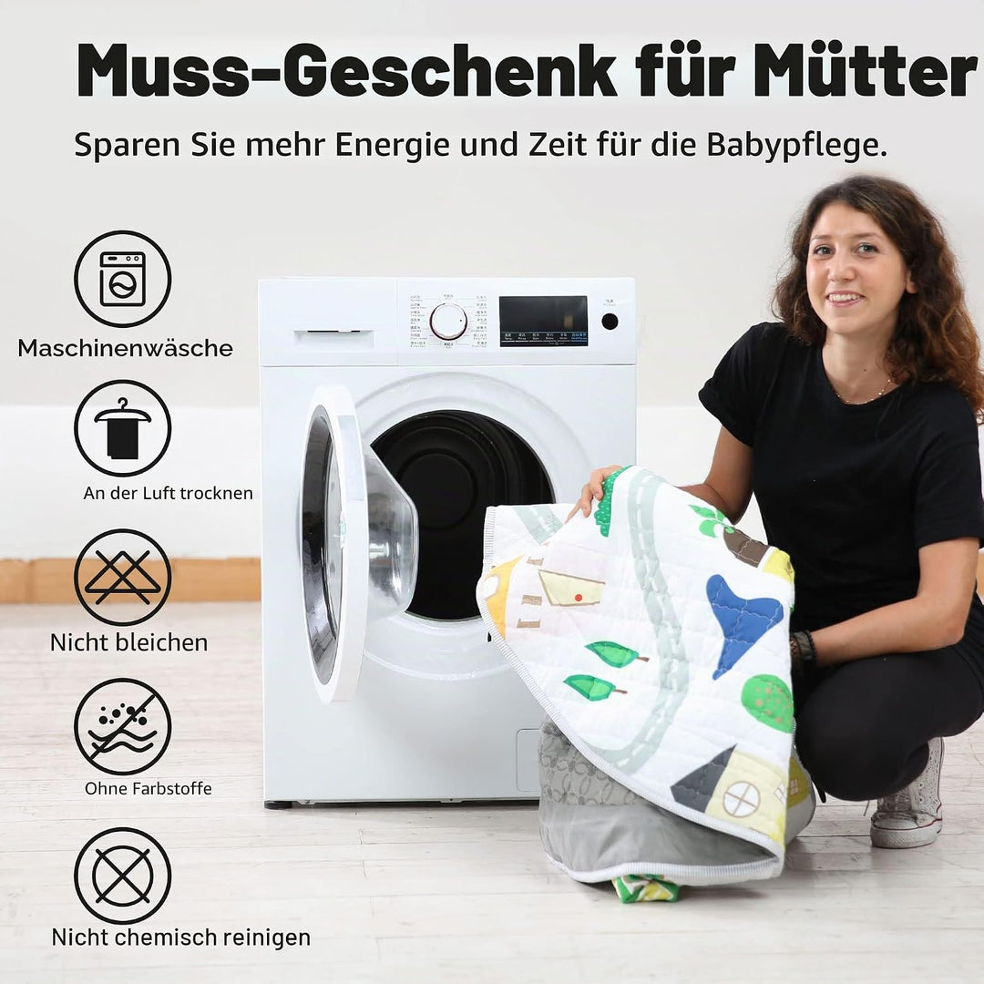 Winthome Baby-Spielmatte, Aufbewahrungstasche für Spielzeug, Sicher Ungiftig, Rutschfest, Spielzeug-