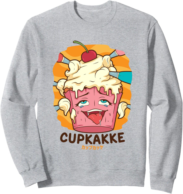 Lustiger frecher Foodie Pun Kawaii Cupkakke Japanischer Sweatshirt