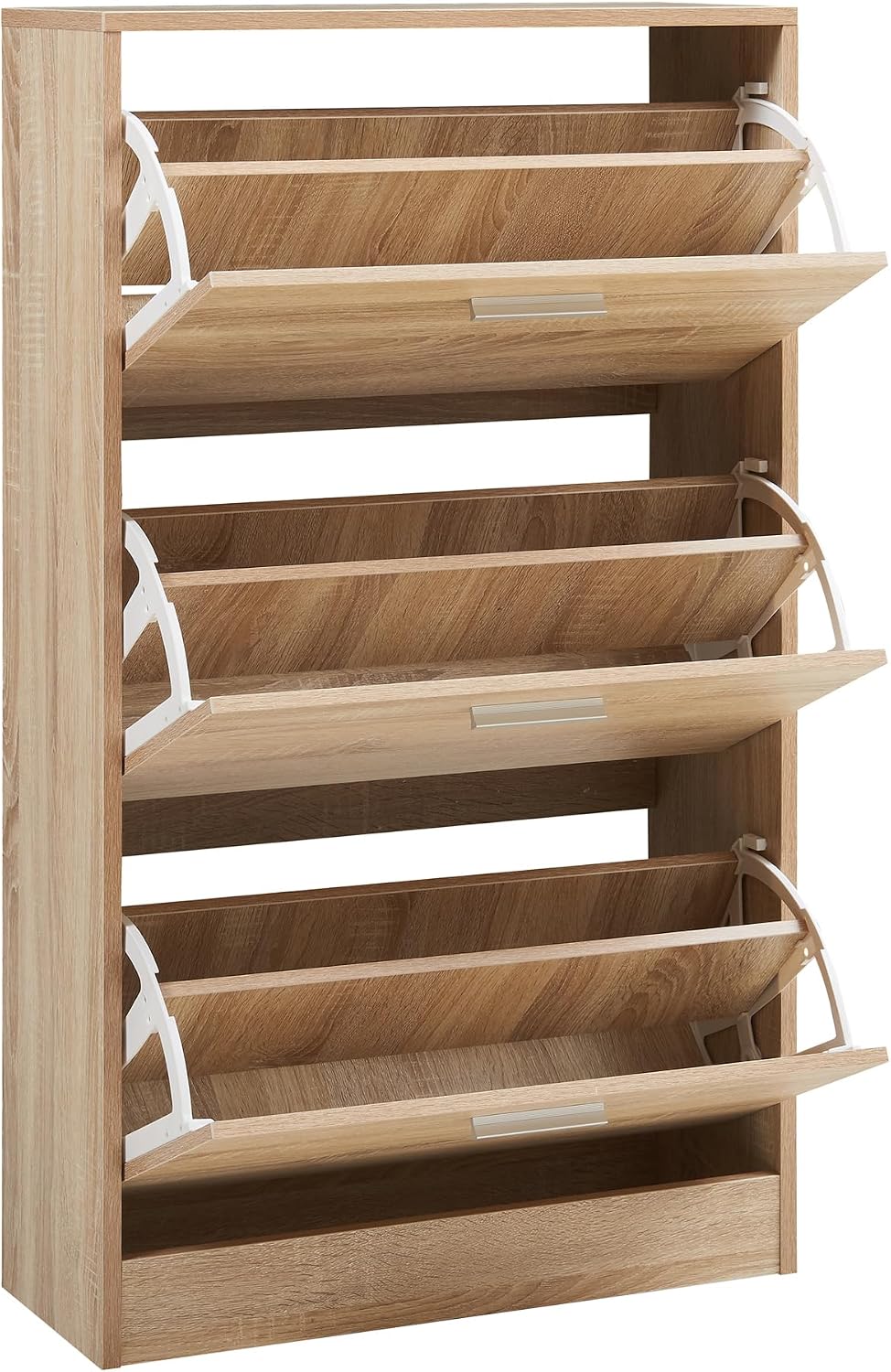 [en.casa] Schuhschrank Sykkylven Schuhkipper mit 3 Klappen Schuhkommode für 12 Paar Schuhe 103 x 60