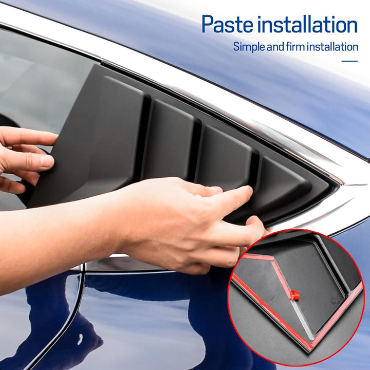 KUNGKIC Rear Side Window Louvers,Air Vent Scoop Louvers for Tesla Model 3 2017-2024,Window Scoop Lou