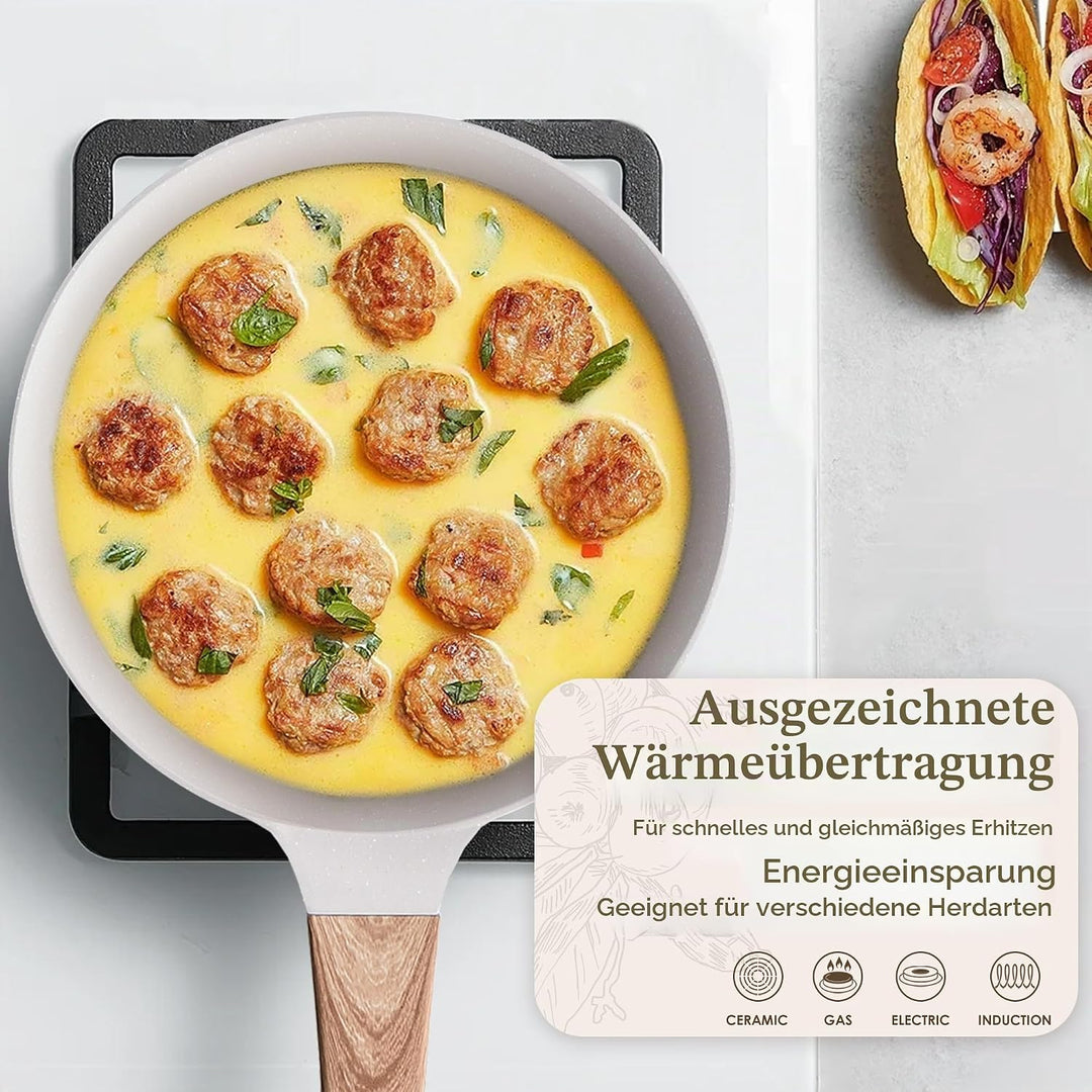 RIOVARM Induktion Antihaft Bratpfanne, 28cm Granit Pfanne, Eierpfannen ohne PFOA, Omelett-Pfanne mit