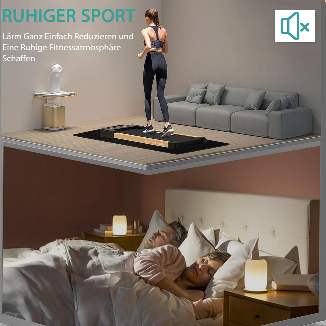 Stossfeste Bodenschutzmatte für Laufbänder, 6 mm Dicke rutschfeste Unterlage für Fitnessgeräte, PVC-