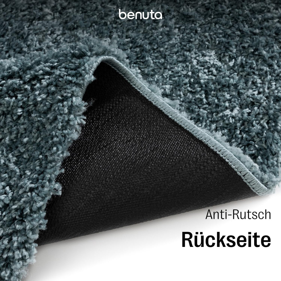 benuta Basic Hochflorteppich Soho - Kunstfaser - Rechteckig & im Style: Uni - Pflegeleicht für Wohnz