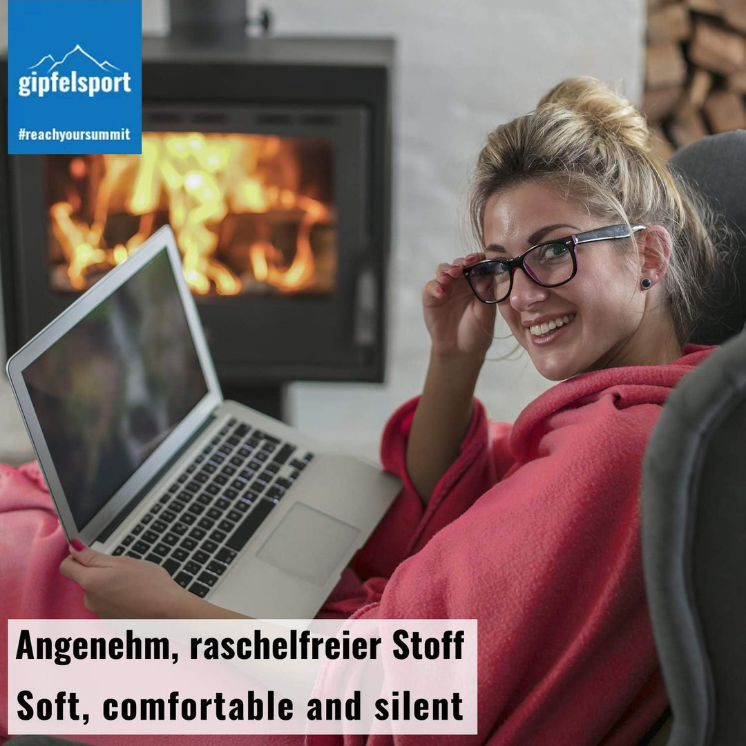 gipfelsport Mikrofaser Fleece Decke mit Schlafsackfunktion I Grösse 185 x 150cm, ca. 690 g I Microfa