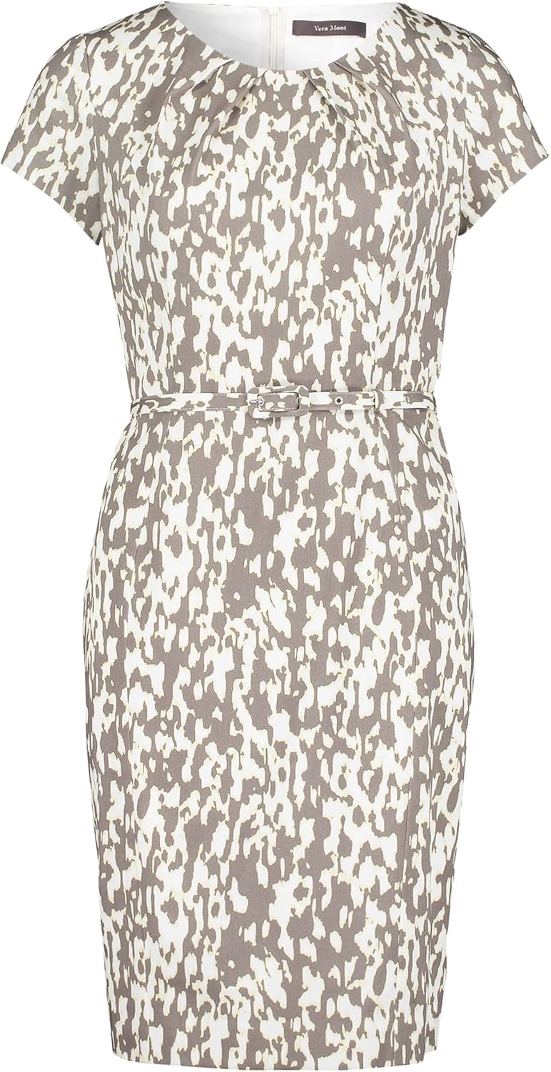 Vera Mont Damen Kleid 40 Khaki/Gelb, 40 Khaki/Gelb