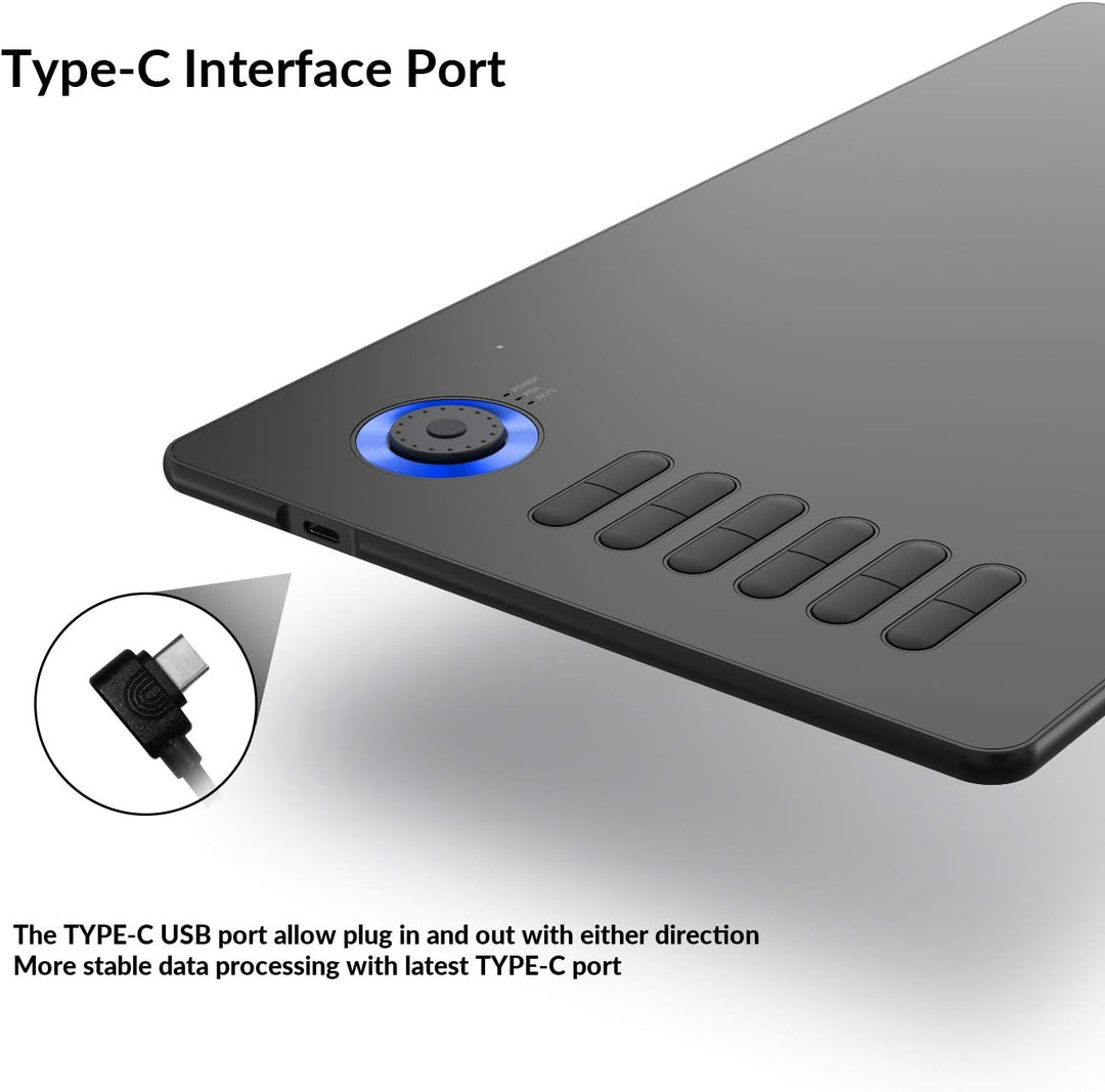 Grafiktablett für PC VEIKK A15 Pro, 10x6 Zoll Zeichentablett mit batterielosem Stift und 12 Express-
