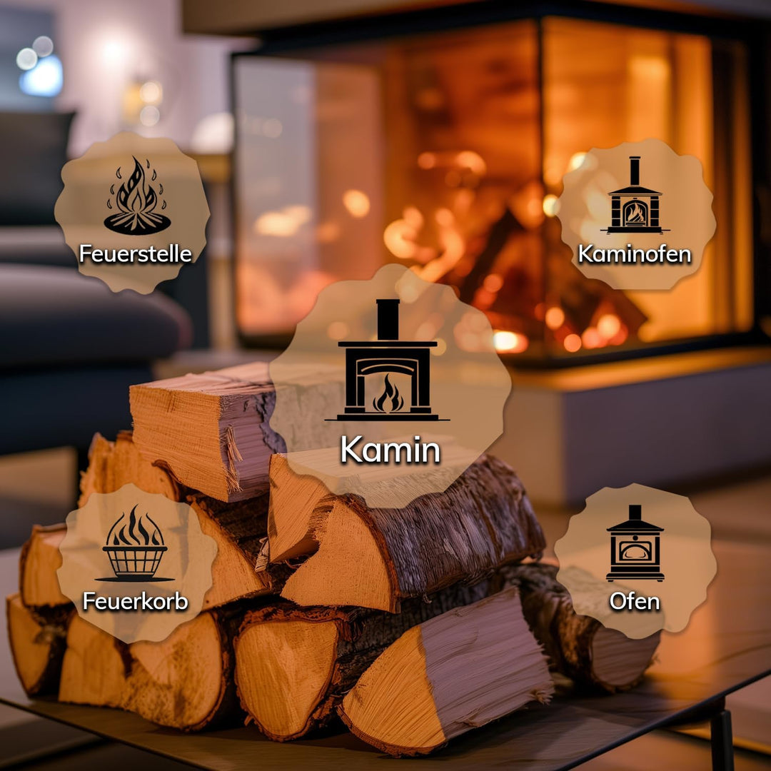 Landree® BIRKE 16Kg Kaminholz, Brennholz, Feuerholz, ofenfertig, ca 30cm Scheitlänge direkt vom Fami