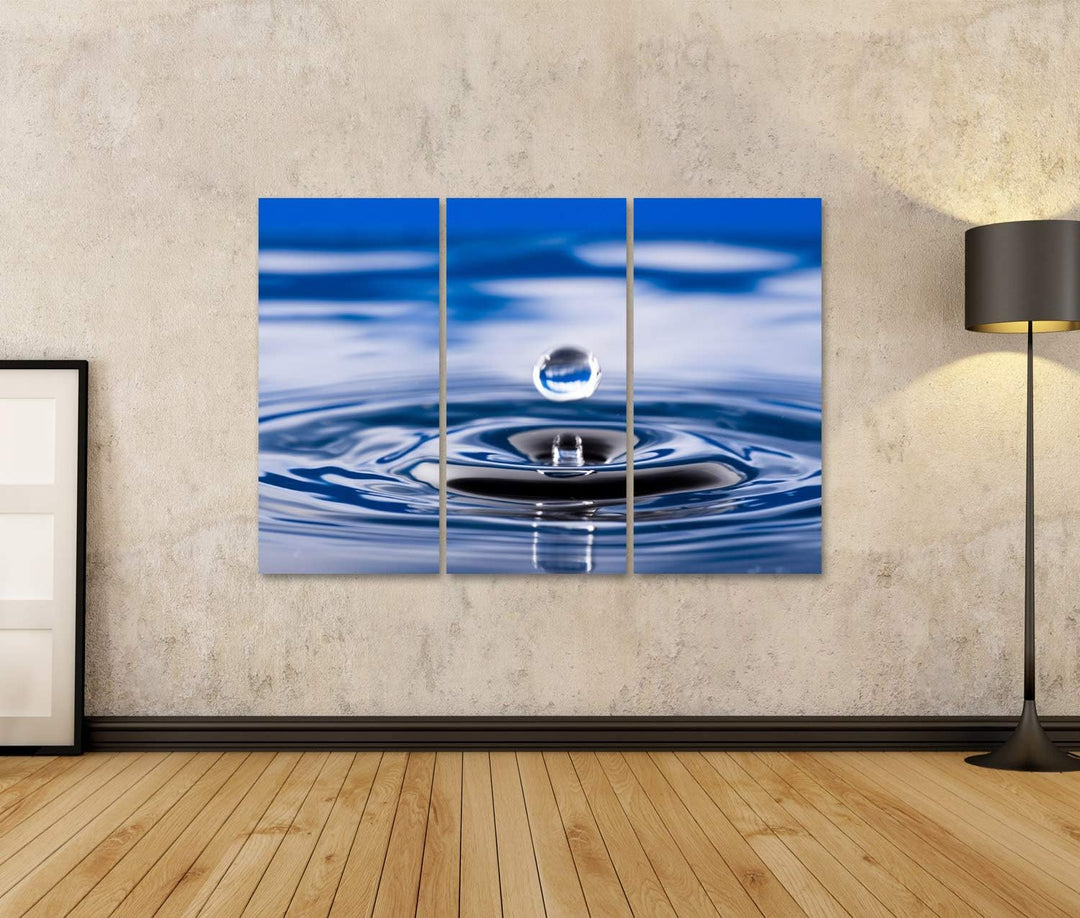 islandburner Bild auf Leinwand Wassertropfen Bilder Wandbilder Poster Leinwand 130x80cm - 3 Teile, L