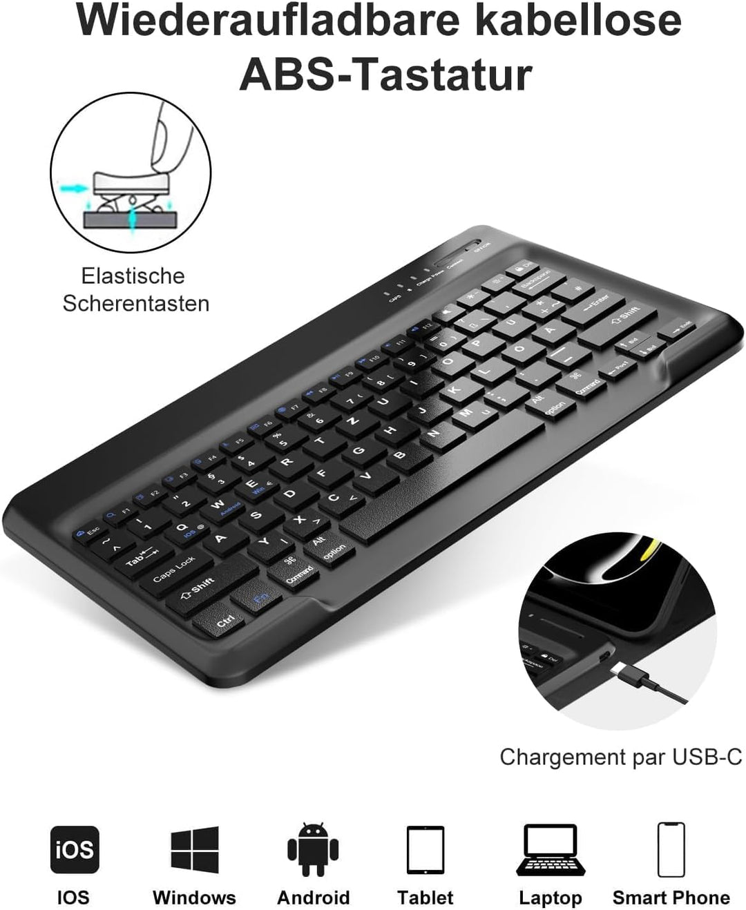 Tastatur Hülle für iPad Air 13 (M3/M2) 2025/2024, Deutsches QWERTZ, Magnetische Bluetooth Abnehmbar