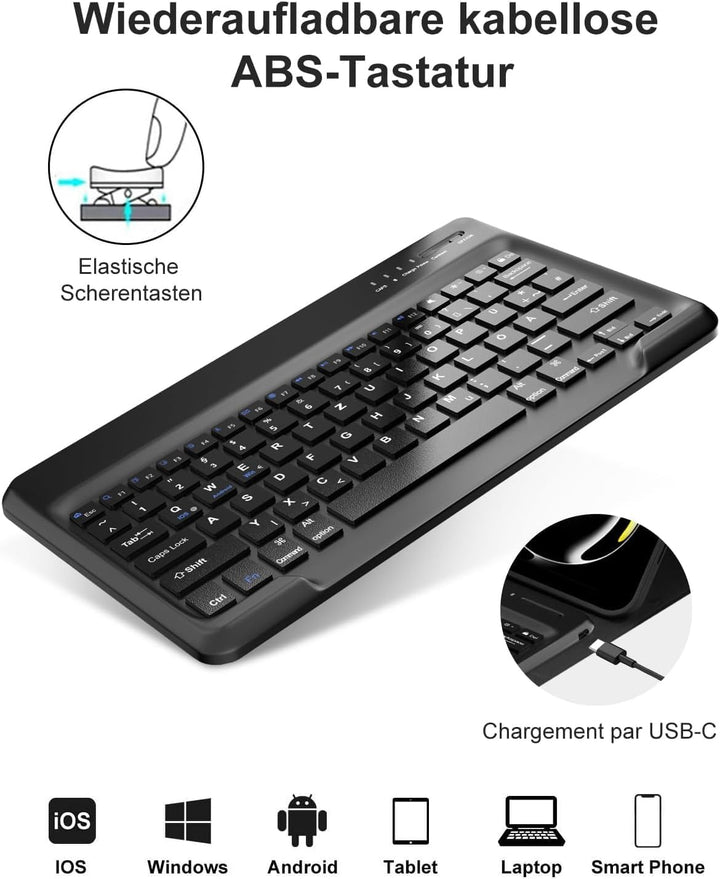 Tastatur Hülle für iPad Air 13 (M3/M2) 2025/2024, Deutsches QWERTZ, Magnetische Bluetooth Abnehmbar